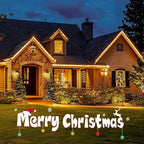 Minetom C9 Clear Christmas String Lights, 25FT 25 Blubs Bright & Warm Outdoor Christmas Lights, Long Life C9 String Lights for Tree Patio Gazebo Wreath, White Wire