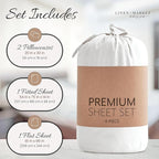 Linen Market Brushed Microfiber Full Sheet Set 4 Piece – Oeko-TEX Certified Ultra Soft & Wrinkle-Free - 16" Deep Pocket Sheets - Easy Care Full Size - White