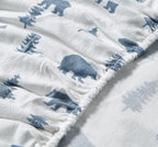Eddie Bauer - Flannel Sheets Twin Size, Anti-Pilling & Wrinkle Resistant Cotton, Touchably Soft for All-Season Comfort - Bed Sheets with Matching Pillowcase & Fitted Sheet (Bears and Trees Blue)