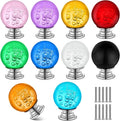 Youyole 10 Pcs Dresser Crystal Knobs 30mm Glass Pull for Cabinets and Drawers Knobs for Dresser Drawers and Kitchen(Stylish Style)