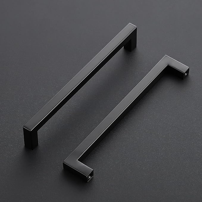 Ravinte 1 Pack Black Cabinet Pulls 7-1/2 Inch Square Kitchen Cabinet Handles Matte Black Kitchen Hardware for Drawer Pulls Drawer Handles Come with Screwdriver