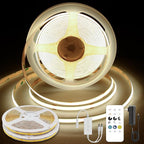 COB LED Strip Lights Natural White,24V Dimmable led Light Strip KIT with Remote and app Control,4000K 32.8FT/2 * 5m 8mm Wide Ra>90 Cuttable Flexible Strip Lights for Bedroom,Shelf,Cabinet