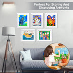 [4-Pack]Kids Artwork Frames Changeable - Kids Art Frame,Kids Art Frames Front Opening Holds 150,Children Art Projects Kids Art Frames,10x12.5 Picture Frame for Display Kid Art Work,With Storage(White)
