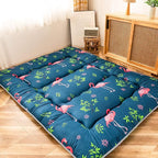 MAXYOYO Flamingo Japanese Floor Mattress Futon Daybed Cushion Boys Girls Foldable Bed Camping Futon Mattress for Adults Floor Lounger Bed Couches Topper, Twin Size