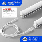 Barrina (Pack of 6 LED T5 Shop Light 3FT, 6500K Super Bright White, Utility Shop Lights, Commercial Bay Light, ETL Listed, Corded Electric with Built-in ON/Off Switch