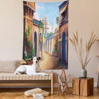 Lunarable City Tapestry, Babylon City Gardens Architecture 7 Wonders of the World, Fabric Wall Hanging Decor for Bedroom Living Room Dorm, 30" X 45", Caramel Green