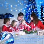 JMEXSUSS Blue and White String Lights Outdoor Indoor, 200 LED Christmas String Lights Clear Wire, 66ft Christmas Lights Plug in for Bedroom Tree Room Party Decorations