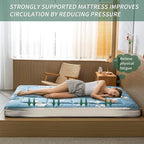 MAXYOYO Floral Printed Futon Mattress, Padded Japanese Floor Mattress Quilted Bed Mattress Topper, Extra Thick Folding Sleeping Pad Breathable Floor Lounger Guest Bed for Camping Couch, Queen Size