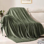 BEAUTEX Fleece Blanket Twin Size Super Soft Flannel Throw Blanket Lightweight Fuzzy Plush Blanket for Couch Sofa or Bed All Seasons (Olive Green, 60" x 80")