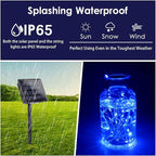 Solar String Lights Outdoor, 2-Pack 144FT 400 LED Solar Christmas Twinkle Lights Outside Waterproof Copper Wire 8 Modes Solar Fairy Lights for Garden Tree Party Birthday Christmas Decor (Blue)