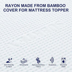 Subrtex 2 Inch Mattress Topper Cover (Only Cover) Mattress Topper Protector Bedding Rayon Made from Bamboo Removable Mattress Encasement with Zippers, Twin XL