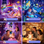 PIKOY Unicorn Toys for Girls Gifts, 15 Films+15 Lullaby Sound Machine for Kids Night Light Projector, Remote+Rechargeable Night Light for Kids Gifts, 360 °Rotation Princess Mermaid Toddler Girl Toys