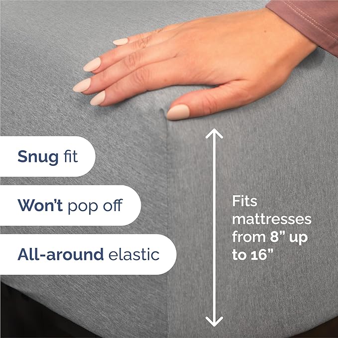 King 6 Piece Sheet Set - Comfy Breathable & Cooling - Soft Hotel Luxury Bedding Set with 8-16 Inch Deep Pockets - 1 Flat & 1 Fitted Sheet & 4 Pillowcases - Wrinkle Free & Easy Care - Heathered Grey