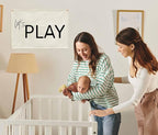 Let's Play-Playroom Rectangular Canvas Banner Flag Poster Wall Sign Decor for Boy Girl Kids Teen,Nursery Playroom Homeschool Baby Room Bedroom Home Dorm Decor-Baby Shower Birthday Christmas Gift
