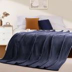 BEAUTEX Fleece Throw Blanket for Couch Sofa or Bed Throw Size, Soft Fuzzy Plush Blanket, Luxury Flannel Lap Blanket, Super Cozy and Comfy for All Seasons (Navy Blue, 50" x 60")