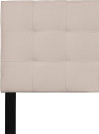 Flash Furniture Bedford Tufted Upholstered King Size Headboard in Beige Fabric