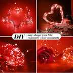 ZGWJ 8 Pack Fairy Lights Battery Operated, 7ft 20 Mini LED Fairy String Lights Silver Wire 3 Modes for DIY, Parties, Wedding, Bedroom, Halloween Christmas Decoration Red