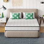 PayLessHere | 8 Inch Queen Mattress | Medium Firm Hybrid Mattress | White | with High-Density Foam and Breathable Cover | Pocket Spring Design, Pressure Relief | Bed in a Box, CertiPUR-US Certified