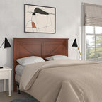 Glenwillow Home Farmhouse Style Wood Panel Headboard in Cherry - Full Size