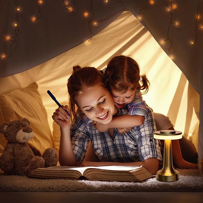 O’Bright Portable LED Table Lamp with Touch Sensor, 3-Levels Brightness, Rechargeable Battery Up to 48 Hours Usage, Night Light for Kids Nursery, Nightstand Lamp, Bedside Lamp (Rose Gold)