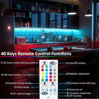 LAFULIT 10 PCS RGB Under Cabinet Lights Kit, App and Remote Control Led Strip Lights, Music Sync Color Changing Led Lights, Plug in Light for Cabinet, Counter, Shelf, Bookcase, 13ft