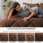 Love's cabin California King Comforter Set Brown, 7 Pieces California King Bed in a Bag, All Season Bedding Sets with 1 Comforter, 1 Flat Sheet, 1 Fitted Sheet, 2 Pillowcase and 2 Pillow Sham
