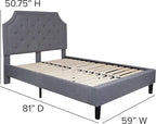 Flash Furniture Brighton Full Size Tufted Upholstered Platform Bed in Light Gray Fabric