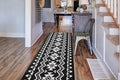 Custom Length Cut to Size Tribal Ethnic Southwestern Inspired Hallway Runner Rug, Non Slip Rubber Backed, 31 inch Wide X Customized Length, Aztec Black, 31 inch X 22 feet
