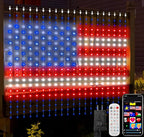 Smart Curtain Lights 400 LED, Color Changing LED Curtains Light 6.6 * 6.6 FT, DIY Fairy String Light Curtain for Bedroom Backdrop Party Indoor Outdoor Christmas Decor (APP +Remote Control)