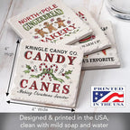 Thirstystone Holiday Treats 4 Pack Assorted Tumbled Tile Stone Coasters with Protective Cork Backing 4" Square Manufactured in The USA