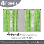 Ambesonne Lime Green Window Curtains Pack of 2, Simplistic Formless Geometric Shapes in Different Shades Theme, Lightweight Set with Rod Pocket, 4 Panels of - 28" x 63", Green