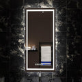 Fab Glass and Mirror Dimmable Lighted Bathroom Wall Vanity with Anti-Fog and Adjustable Colors Rectangular Frameless LED Mirror 40L X 18W Clear