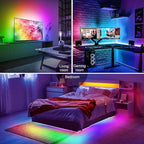 PANGTON VILLA LED Lights for TV 70-85 Inch, 18FT ICRGB TV LED Backlight Kit Work with APP & Remote Control, Music Sync TV LED Lights, TV Lights Behind, USB Powered, Rainbow
