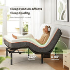 Marsail MS01-1 Queen Adjustable Bed Base with Massage, 4 Ports USB A&C Bed Frame with Under-Bed Nightlight, 3 Minutes Fast Assembly, Wireless Control Adjustable Bed with 4 Height Options