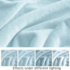 KMUSET Fleece Blanket Twin Size Mist Blue Lightweight Super Soft Cozy Fuzzy Bed Blankets Microfiber Factory Shop