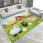 Area Rugs for Living Room 8x10 ft Cartoon Farm Sheep Pig Non Slip Area Rug, Ultra Soft Low-Pile Floor Carpet, Durable Washable Rug for Bedroom, Dining Room, Home Office