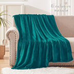 Exclusivo Mezcla Fleece Throw Blanket for Couch, Sofa, 300GSM Super Soft and Warm Blankets, Teal Throw All Season Use, Cozy, Plush, Lightweight, 50x60 Inches
