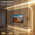 PAUTIX COB LED Strip Light 32.8ft,Engineering Level UL Listed Warm White 3000K,CRI93+ Super Bright High Lumen,Dimmable 24V Flexible LED Tape Light with RF Remote,for Cabinets,Home&Office DIY Lighting
