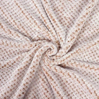 Exclusivo Mezcla Fleece Bed Blanket Queen Size, Super Soft and Warm Blankets for Couch, Sofa and Bed Waffle Textured, Cozy, Fuzzy and Lightweight (Mixed Camel, 90x90 Inches)