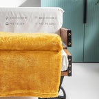 Exclusivo Mezcla Plush Fuzzy Fleece Throw Blanket Extra Large, Super Soft, Fluffy and Warm Blankets for Couch, Bed, Suitable for All Seasons (50x70 Inches, Mustard Yellow)