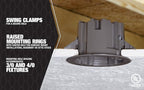 Southwire MSBST250 Smart, Shark Tooth Integrated Fixture and Ceiling Electrical Box w/Hole Saw, Supports 6 lb, Gray (Pack of 2)
