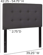 Flash Furniture Lennox Tufted Upholstered Twin Size Headboard in Gray Vinyl