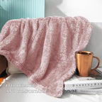 Exclusivo Mezcla Plush Fuzzy Fleece Bed Blanket King Size, Super Soft, Fluffy and Warm Blankets, Suitable for All Seasons (Dusty Pink, 90x104 Inches)