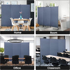 Room Divider Screen JAXPETY 6Ft Room Partition Wall Divider 88" W Folding Privacy Screens Indoor Room Partitions and Dividers Freestanding Room Separator for Office Hospital, Bluish Grey