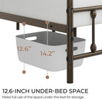 Yaheetech Classic Metal Platform Bed Frame Mattress Foundation with Victorian Style Iron-Art Headboard/Footboard/Under Bed Storage/No Box Spring Needed/King Size Bronze