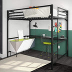 DHP Miles Metal Full Loft Bed with Desk, Black