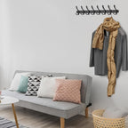 Coat Rack Wall Mount with 8 Tri Hooks, Stainless Steel 24 Inch – Black Matte Finish, Heavy Duty Wall Mounted Hook Rack for Coats, Hats, Towels, Scarfs, Robes, Bags, Entryway & Bathroom