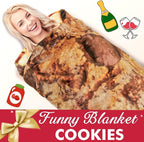 Jorbest Cookie Blanket Adult Size 71 Inches Birthday Gifts for Women Men Mom Teen Boys Girls, Novelty Cookie Throw Blanket Funny Gifts for Adult Kids, 285 GSM Soft Flannel Food Blanket (Dark Brown)