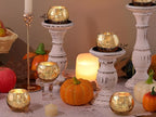 LAMORGIFT 24 Pcs Gold Votive Candle Holders -Gold Mercury Glass Candle Holders, Diwali Decorations for Home, Wedding Centerpieces for Tables, Christmas Tea Light Holders