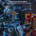 Brizled Blue Christmas Lights, 69.6ft 300 Count Mini Incandescent String Lights Connectable, 120V UL Certified String Lights White Cord, Indoor Xmas Lights for Bedroom Outdoor Tree Party Decorations